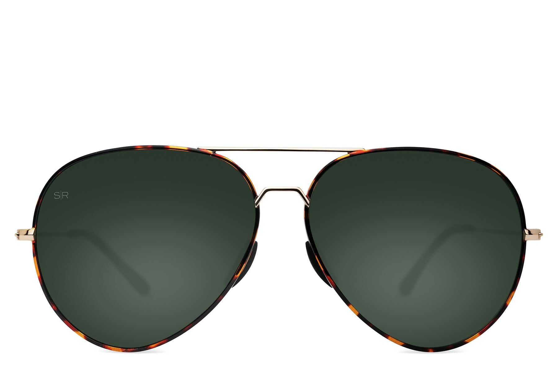 Alternative view of Tangle Free Aviator   Green Tortoise Polarized
